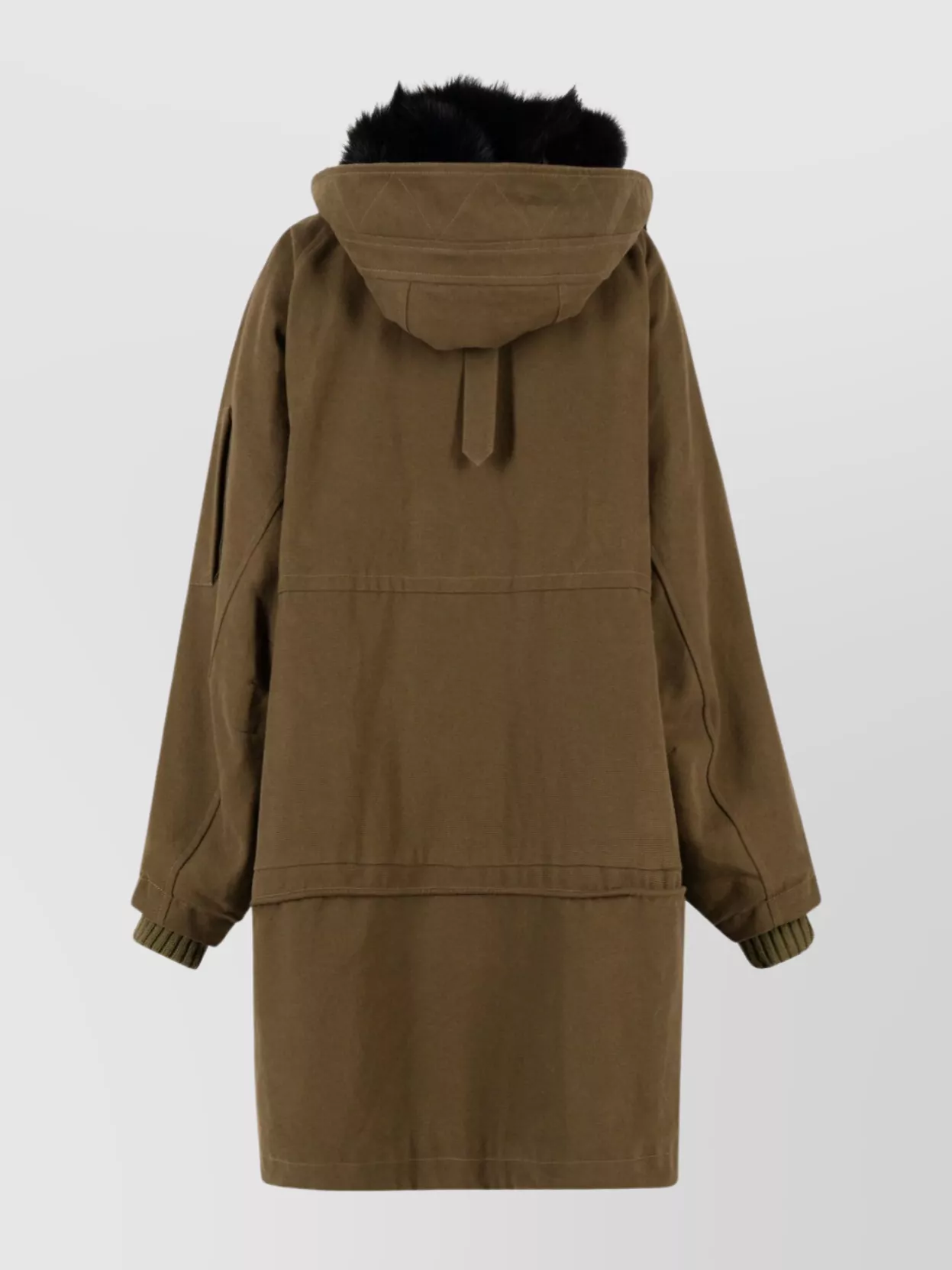 Dolce & Gabbana Hooded Cotton Parka Fur Trim Long Sleeves In Multi