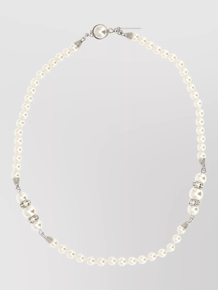 Alessandra Rich pearl and crystal necklace
