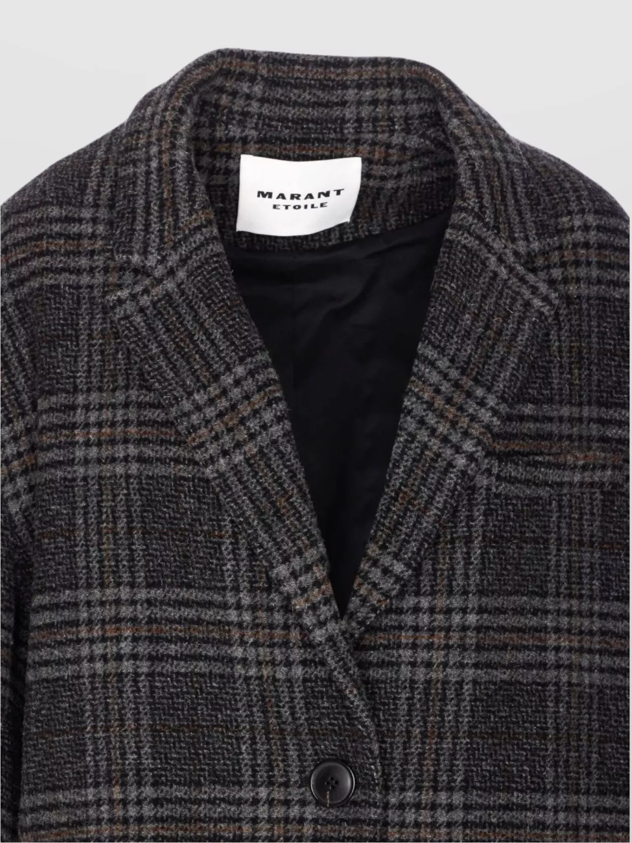 Isabel Marant Etoile V Neck Plaid Pattern Coat With Front Pockets