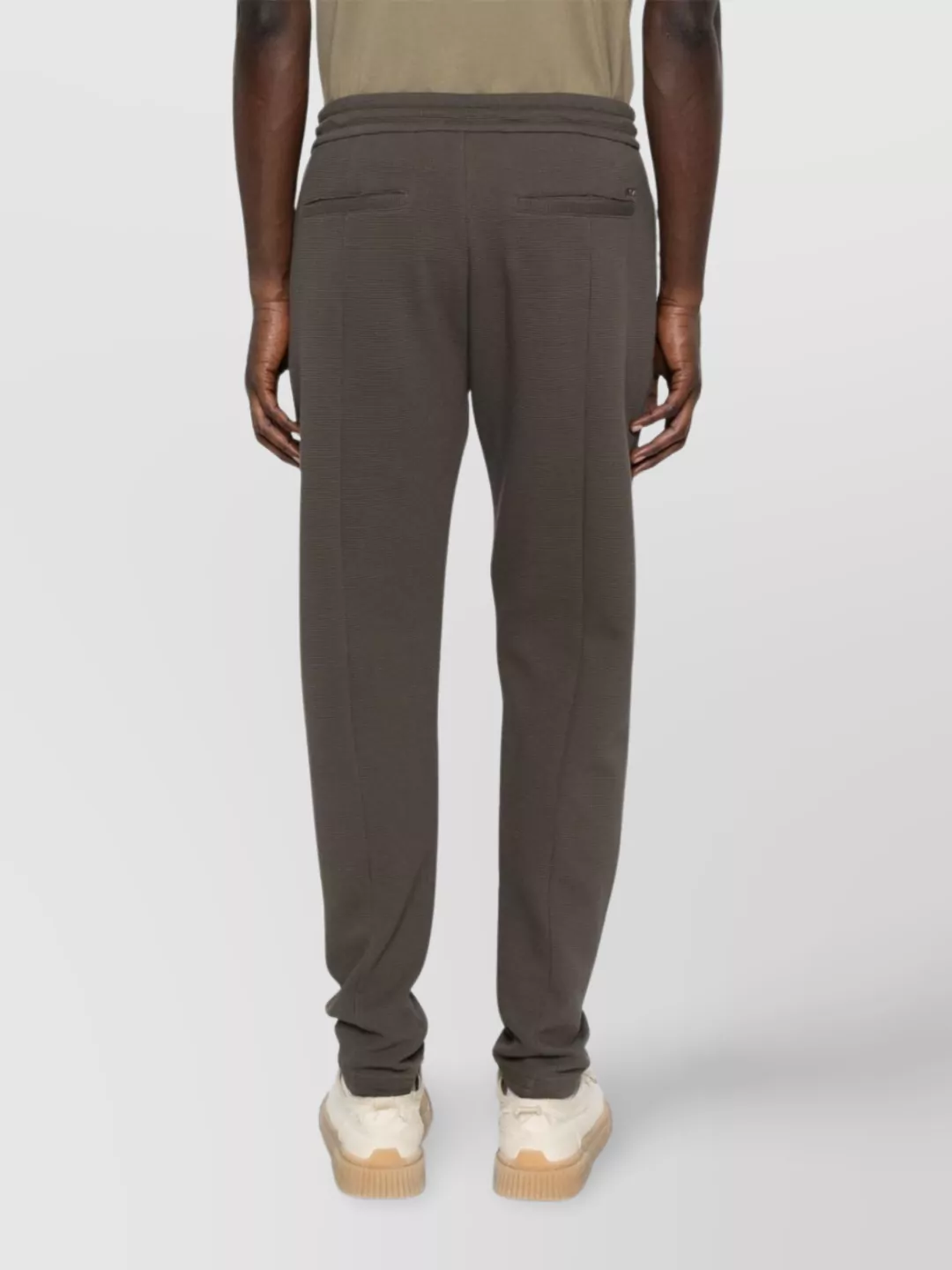 Emporio Armani Elastic Waistband Tapered Leg Sweatpants