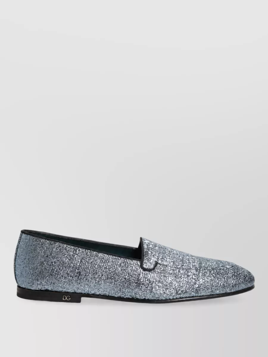 Dolce&Gabbana Leather Glitter Loafers