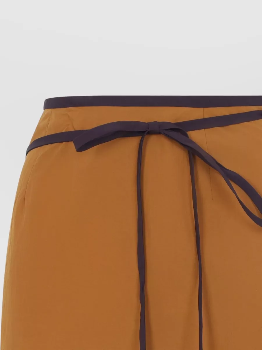 Saint Laurent Nylon Colour-Block Wrap Midi Skirt