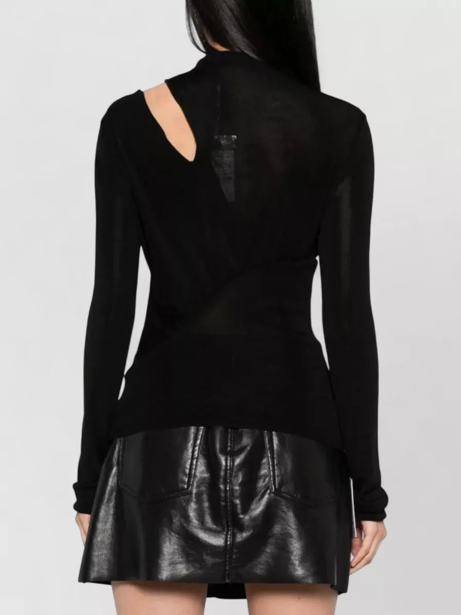 Self-Portrait Viscose High-Neck Cutout Blouse