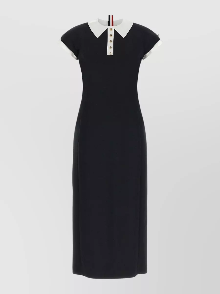 Thom Browne Virgin Wool Polo Midi Dress