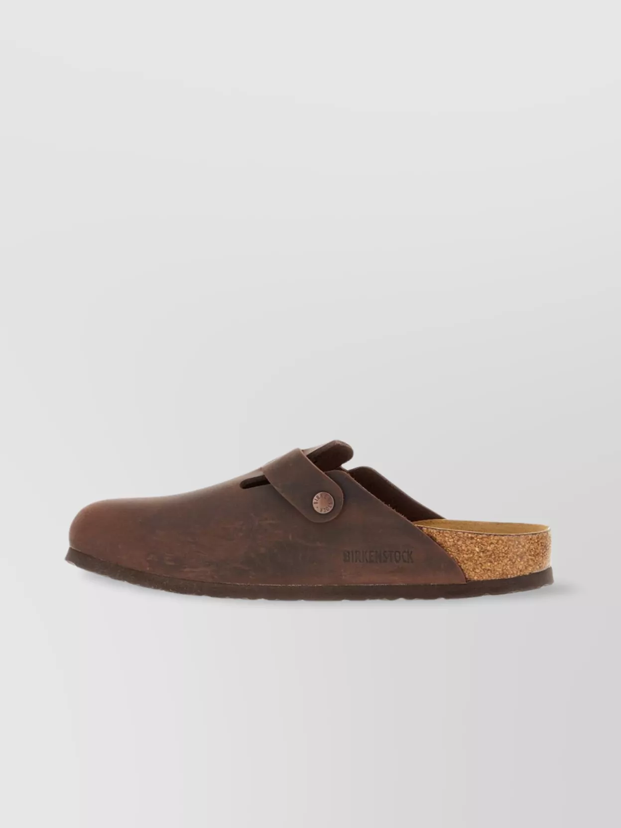 Birkenstock Leather Buckle Detail Slippers With Open Back In Brown