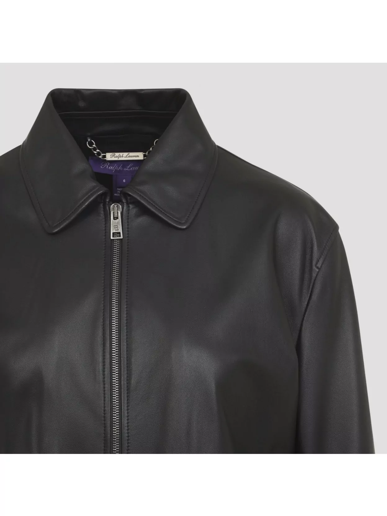 Ralph Lauren Collection Ribbed Cuff Bomber Jacket Featuring Pockets