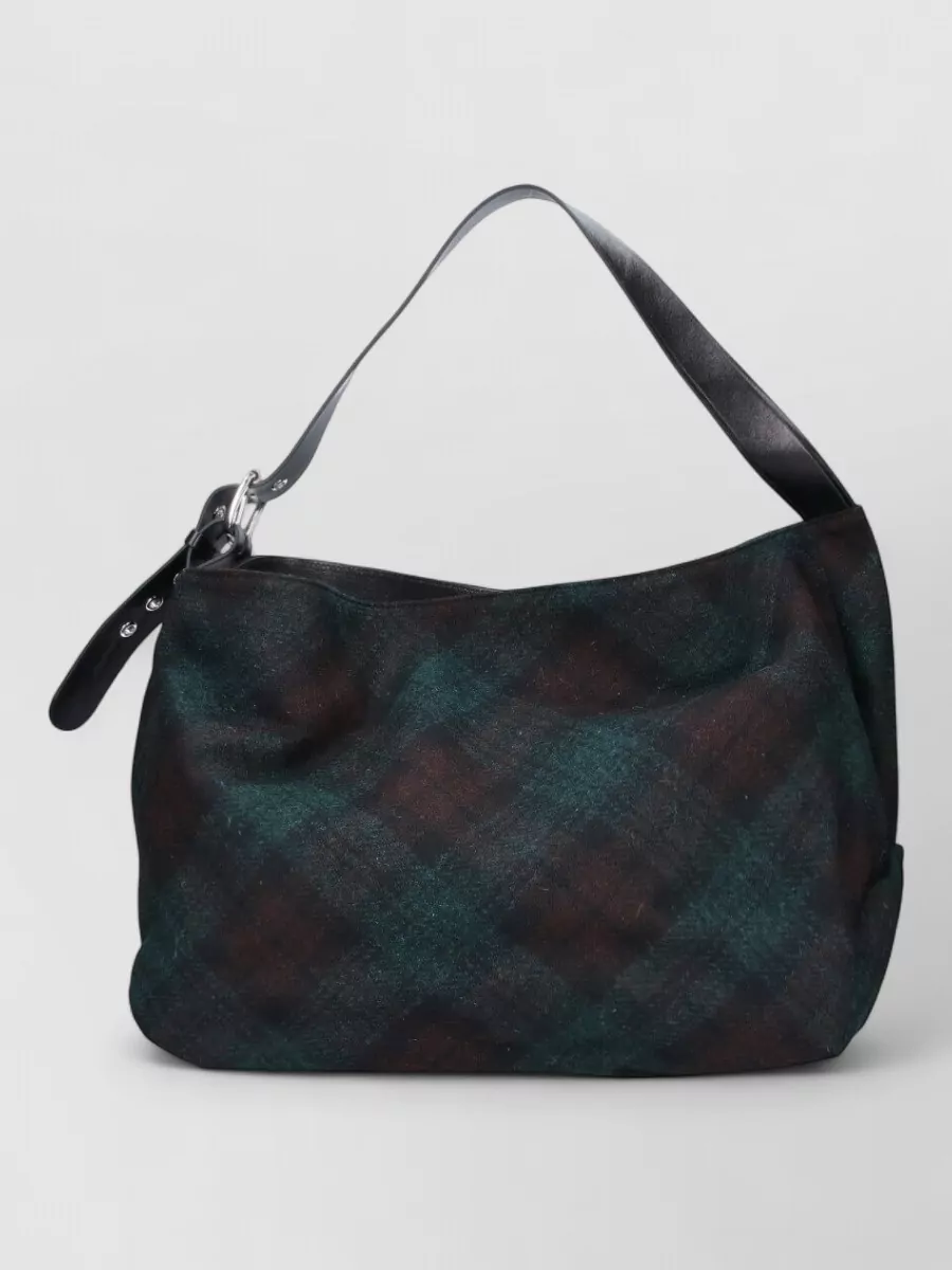 Vivienne Westwood Large Maxime Shopping Bag With Plaid Design