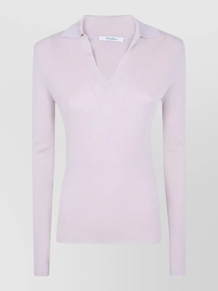 Max Mara silk cashmere ribbed polo shirt