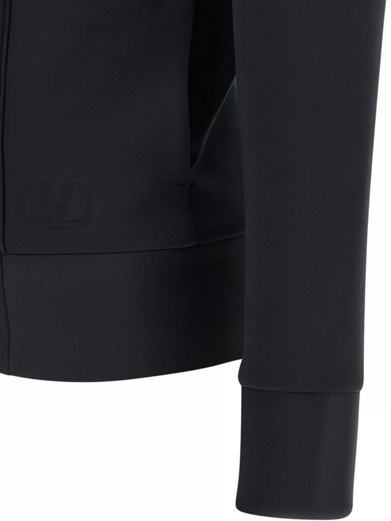 Valentino Hooded Sweater With Long Sleeves And Ribbed Cuffs In Gray