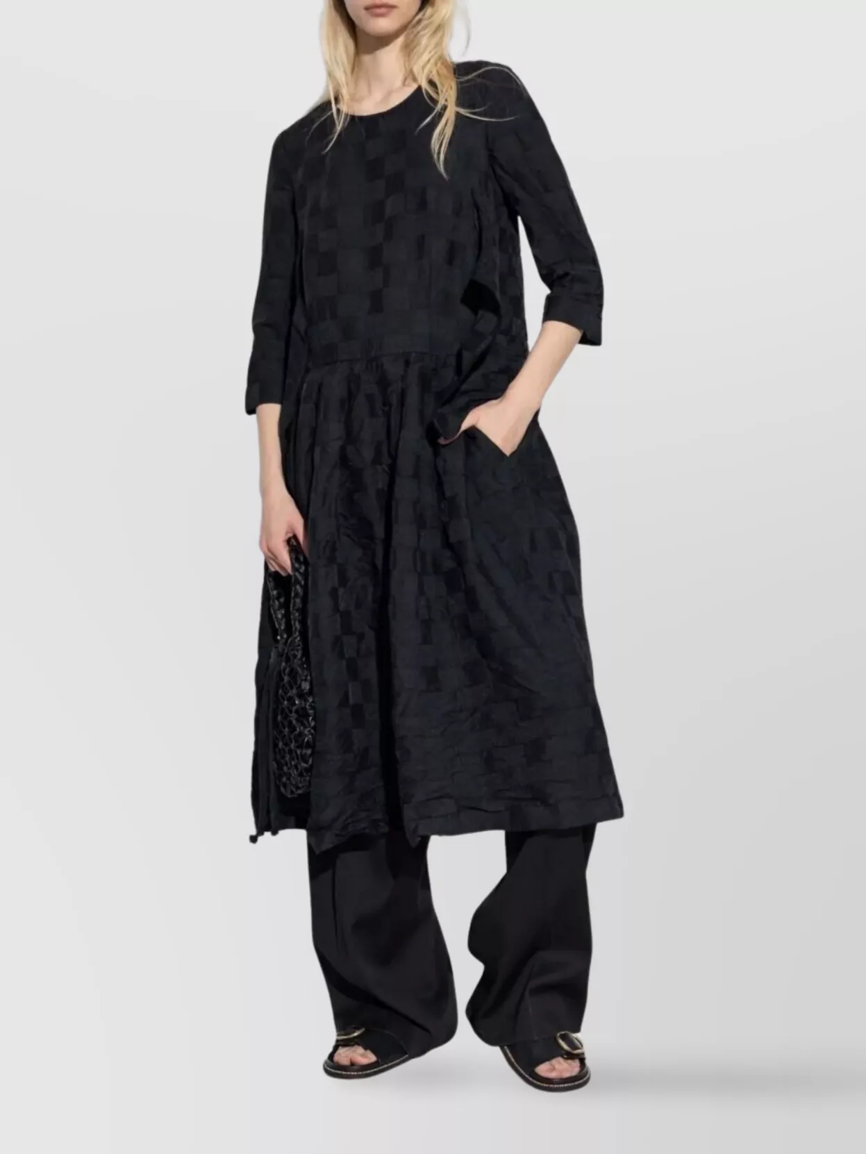 Comme Des Garçons Woman Checkered Peplum Dress