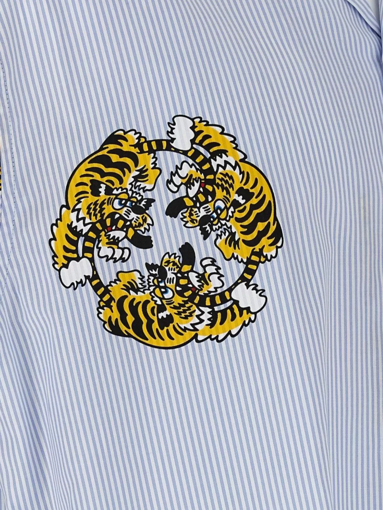 Kenzo Striped Pattern Short Sleeves Graphic Print Shirt