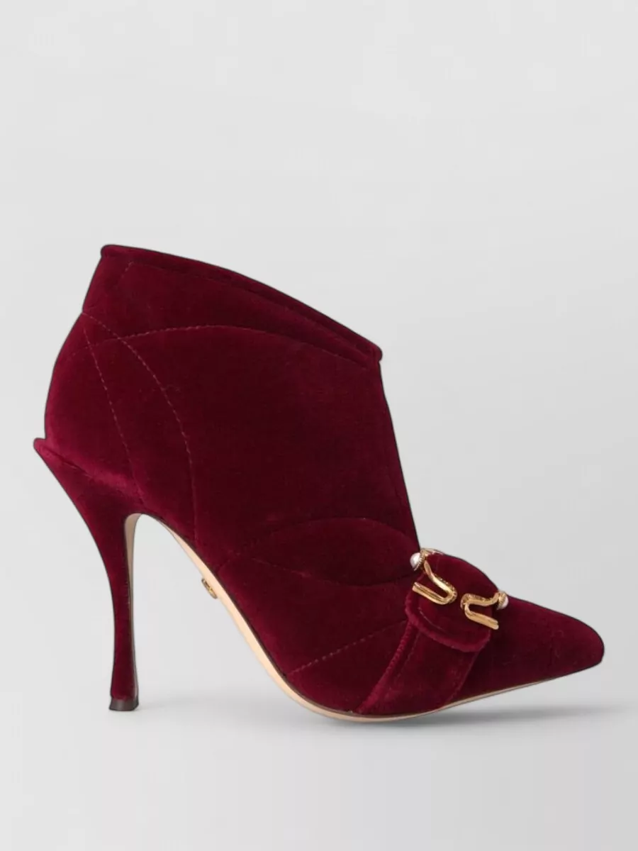 Dolce&Gabbana Velvet Quilted Ankle Boots