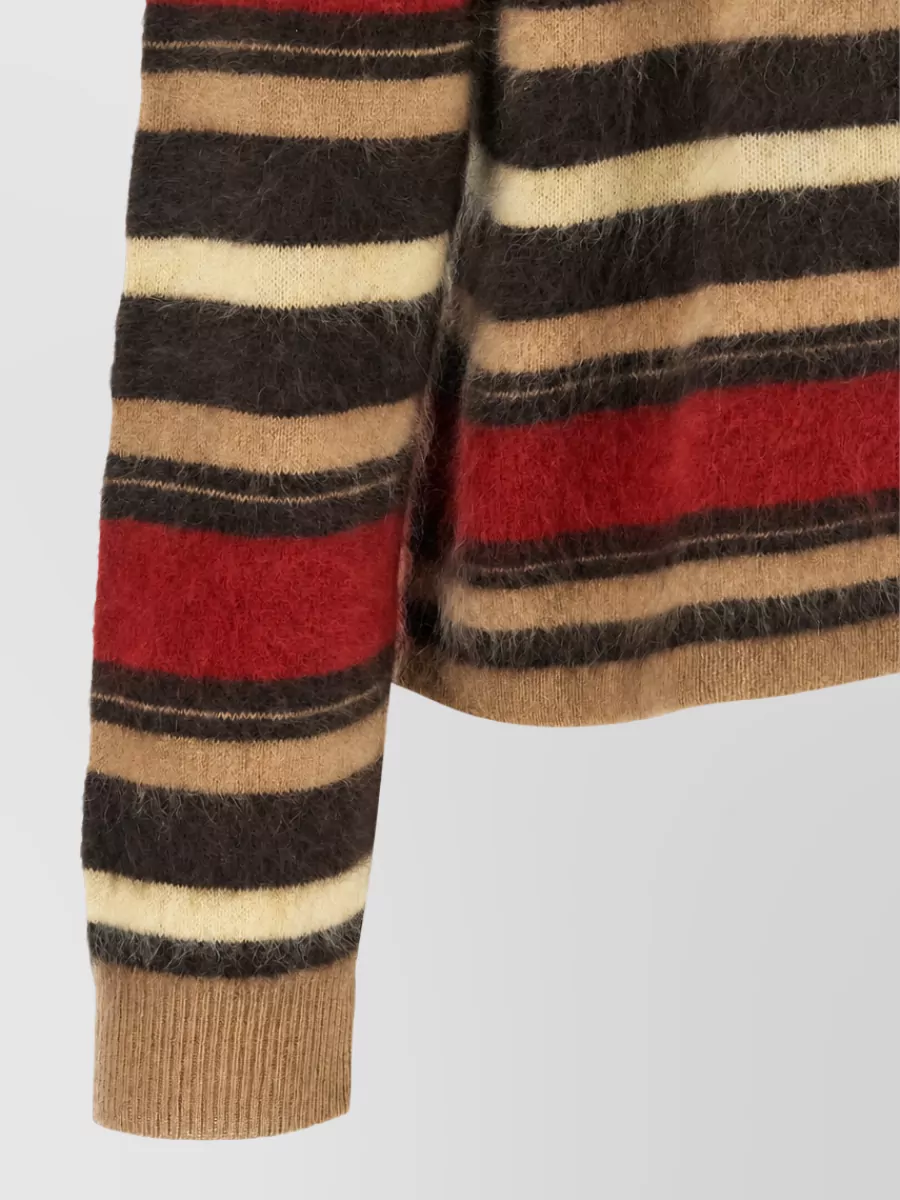 Guest In Residence Cashmere Striped Cropped Polo Jumper
