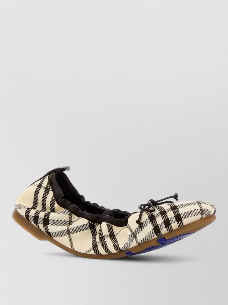 Burberry Fabric Ballerina Shoes Bow Check Pattern