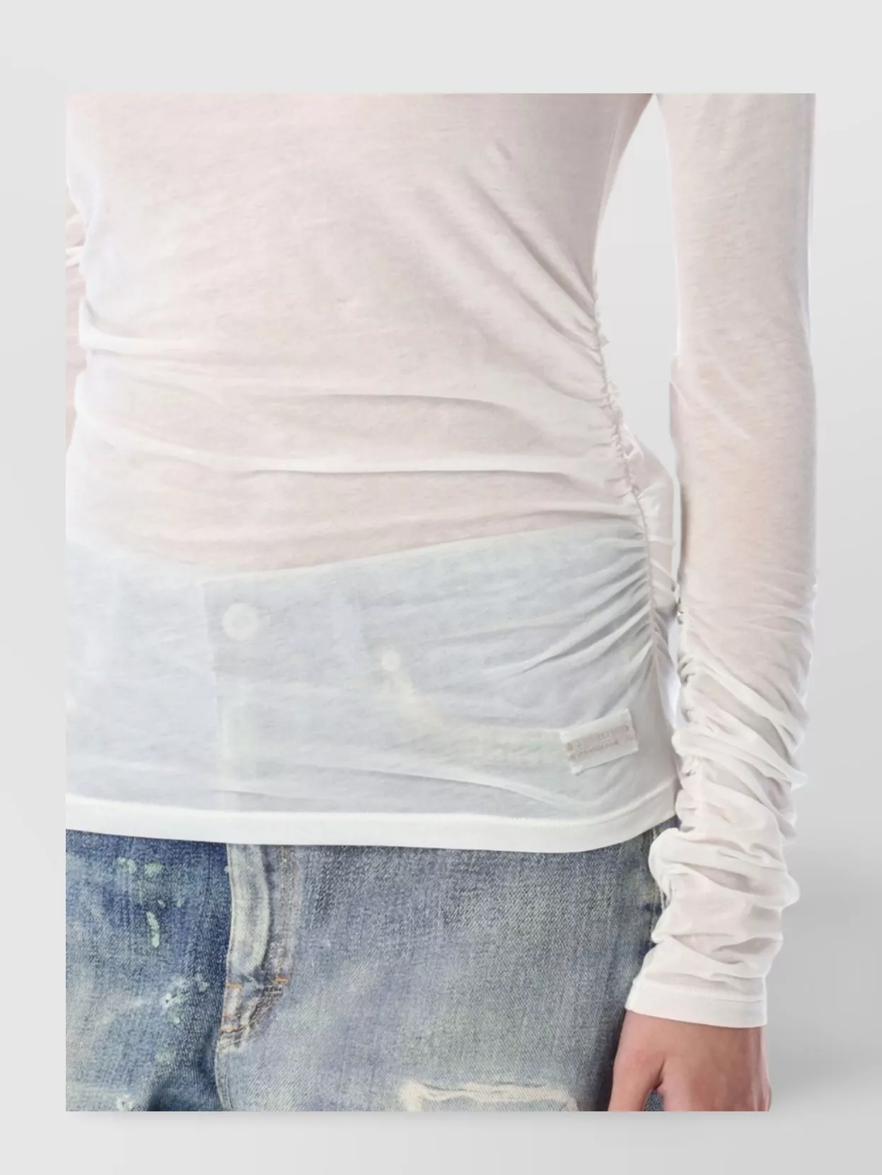 Our Legacy Sheer Ruched Long Sleeve T-Shirt