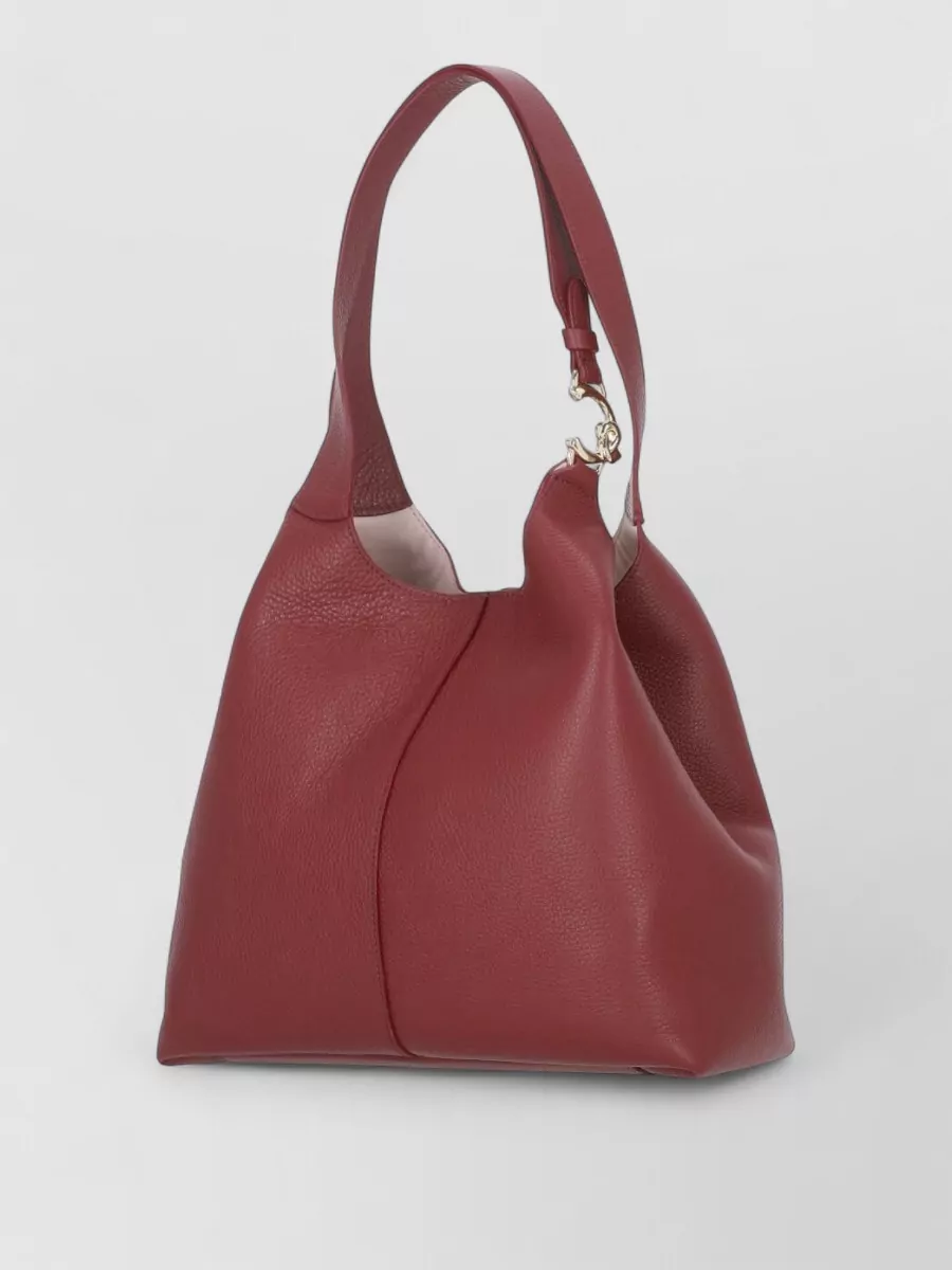 Coccinelle Shoulder Bag Pebbled Leather Double Handle Pochette