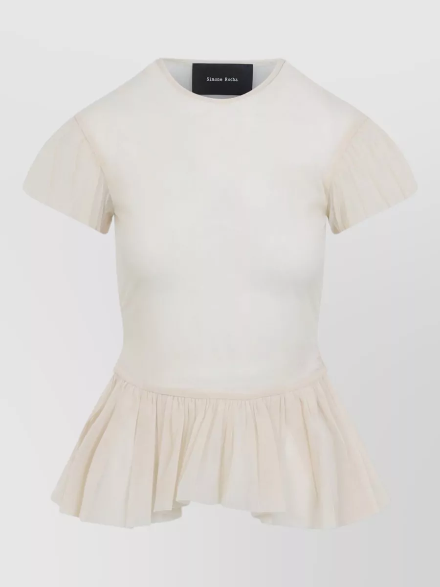 Simone Rocha Ballet Peplum Top Crew Neck Ruffles