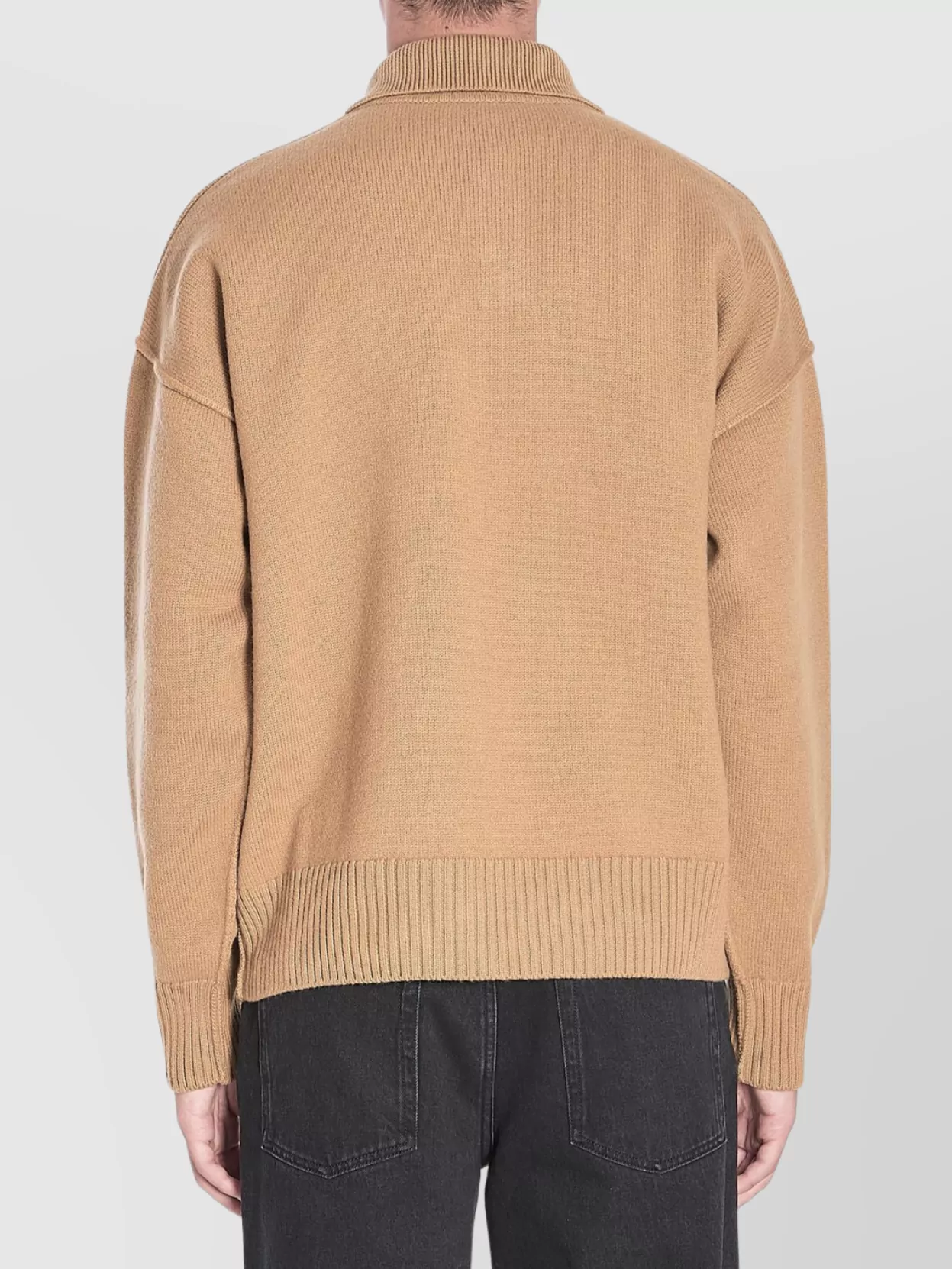 Ami Paris Woolen Heart Friend Polo With Exposed Seams