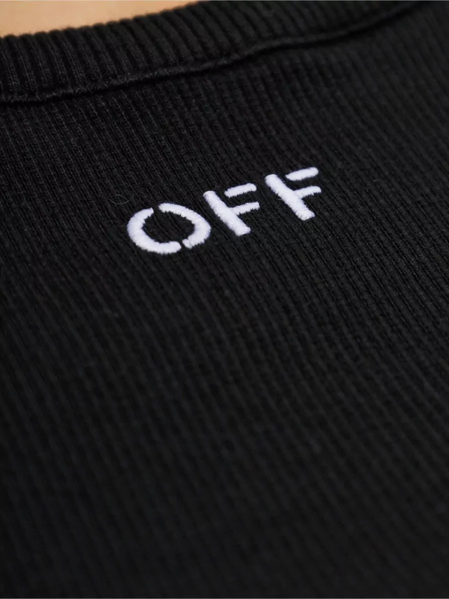 Off-White Ribbed Fitted T-Shirt