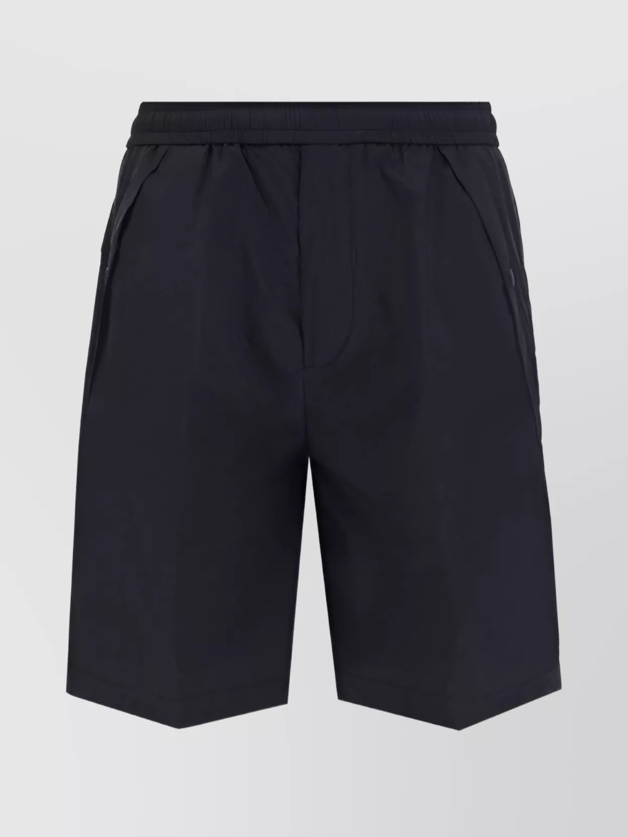 Moncler Elasticated Drawstring Waistband Shorts In Black