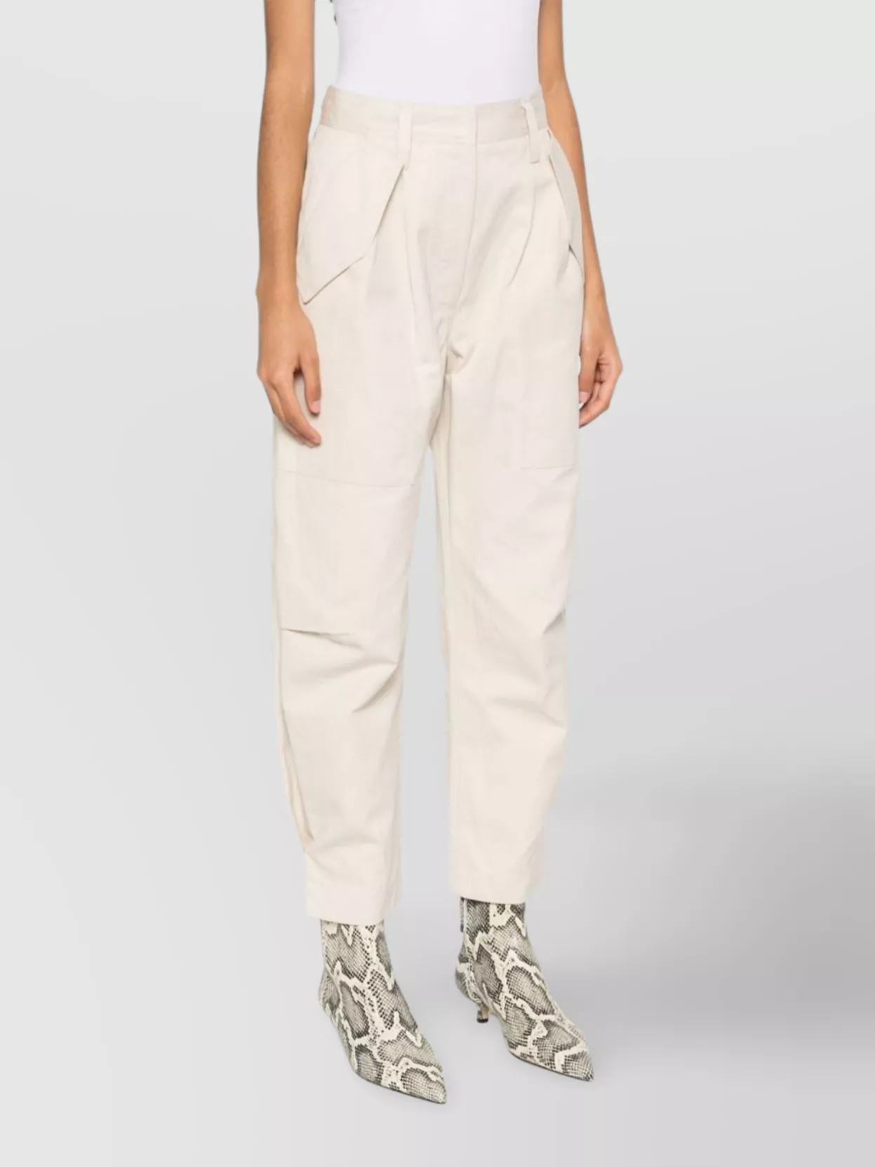 Iro Trousers Cotton Blend Pleated Front