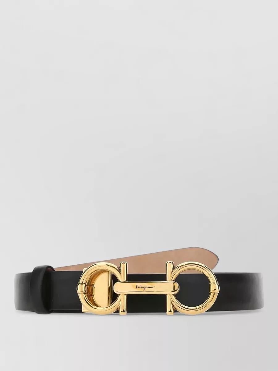 Ferragamo Leather Belt In Black