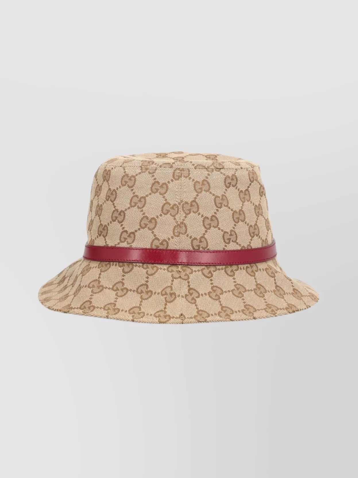 Gucci Wide Brim Cloche Hat With Leather Trim In Brown