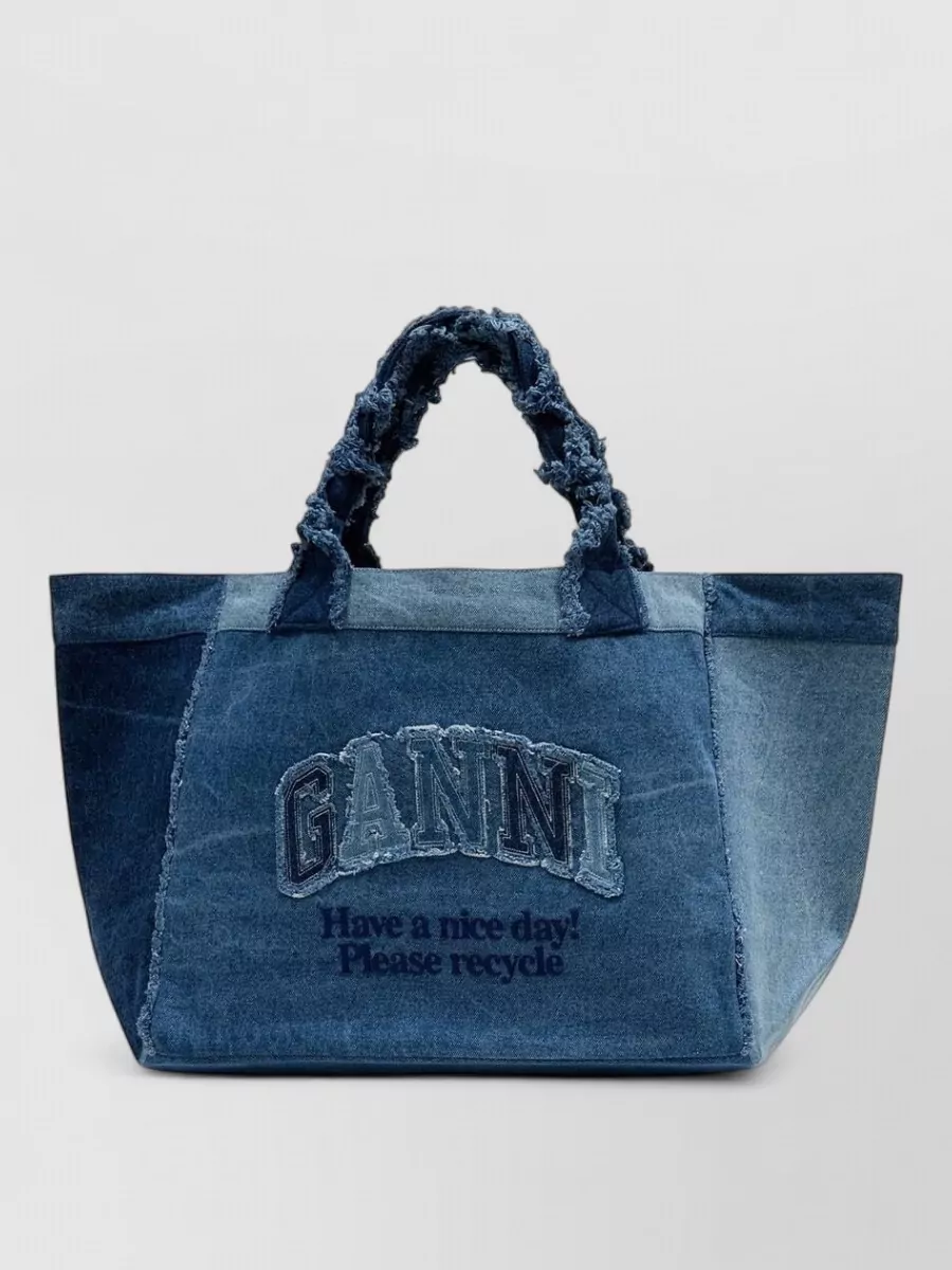 Ganni cabas xxl cotton beach bag