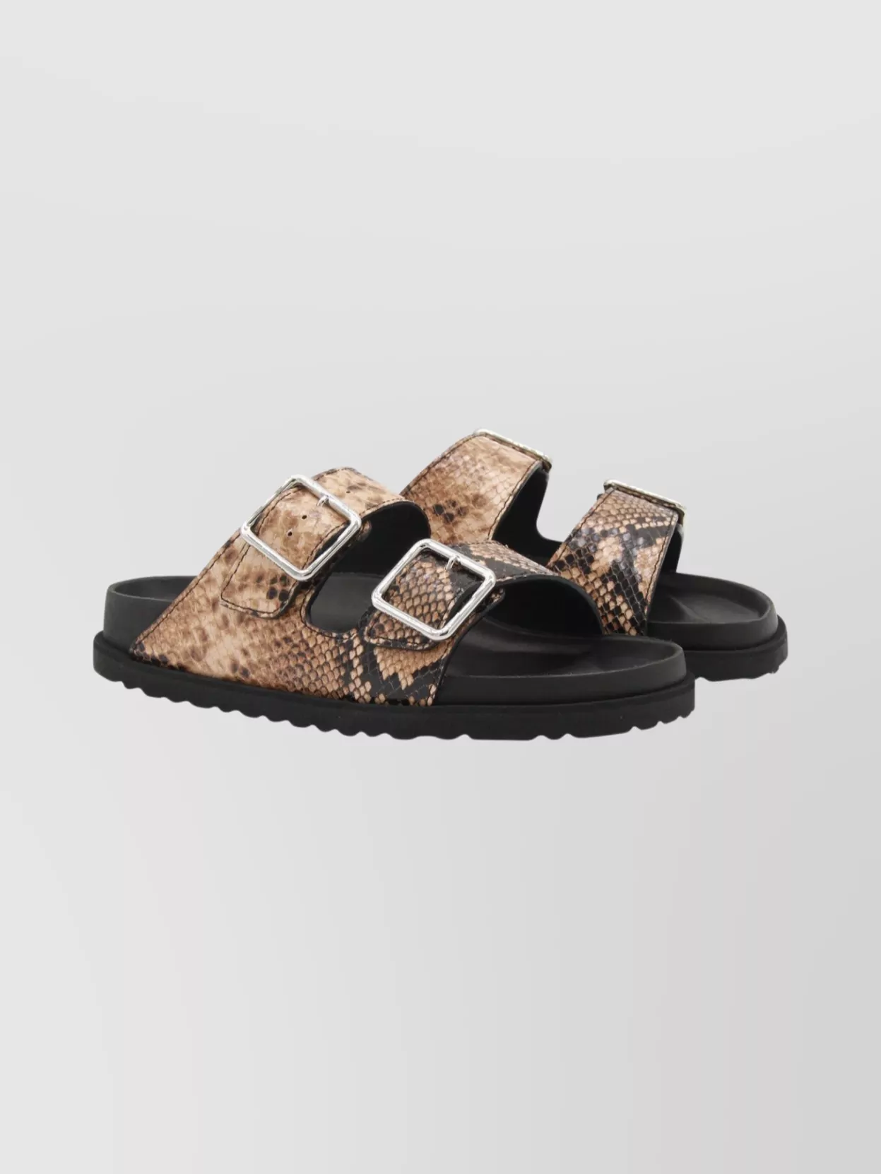 Birkenstock 1774 Open Toe Sandals Featuring Textured Sole In Animal Print
