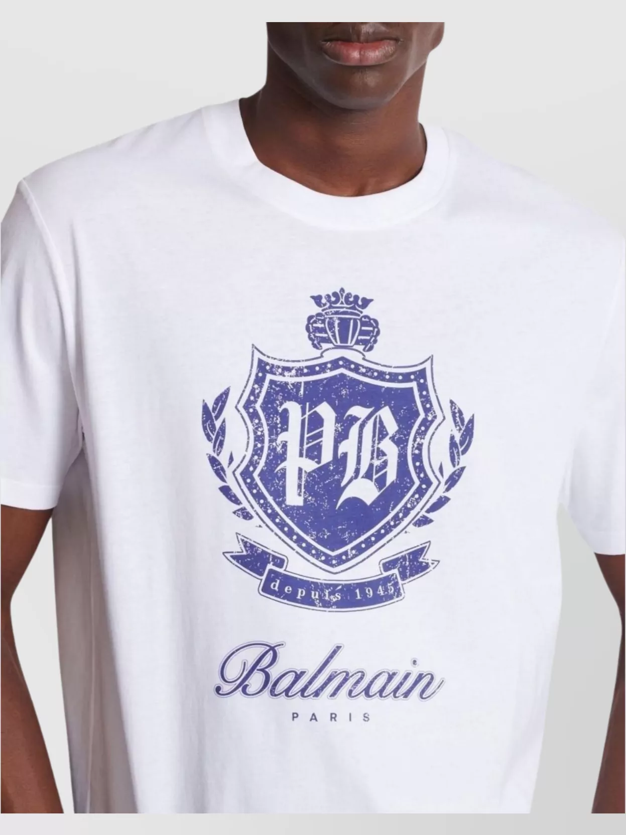 Balmain Graphic Print Crew Neck Short Sleeve Top
