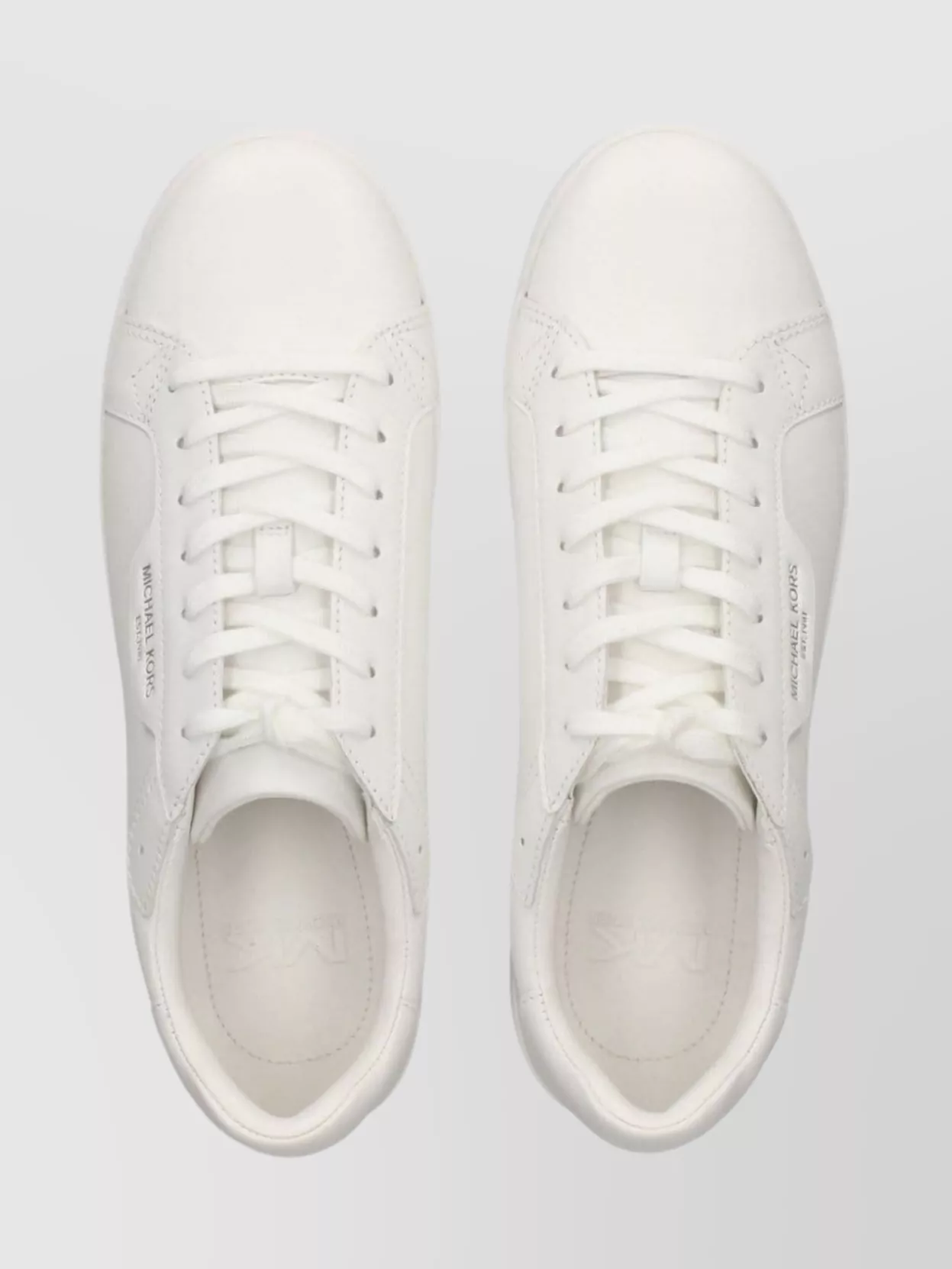 Michael Kors Smooth Grain Low-top Leather Sneakers In White