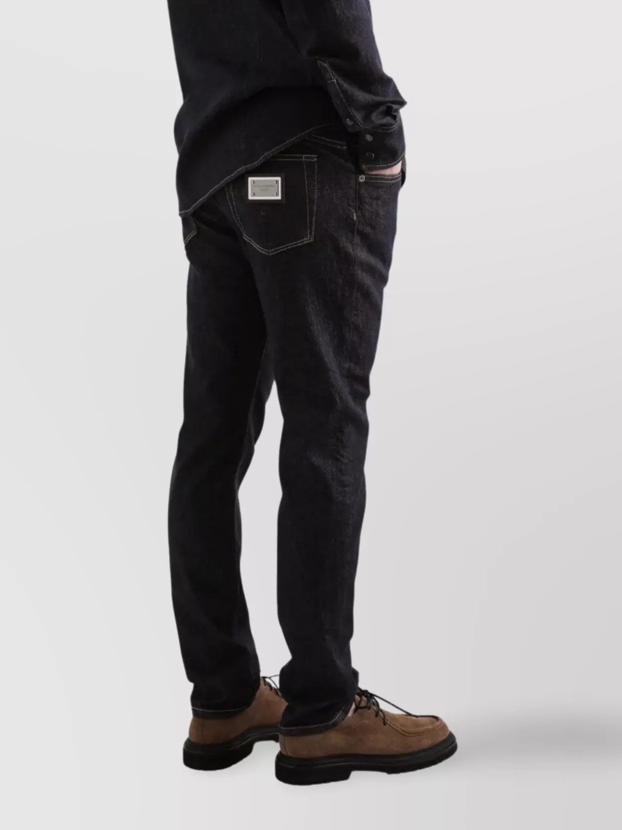 Dolce&Gabbana Trousers With Belt Loops And Contrast Stitching