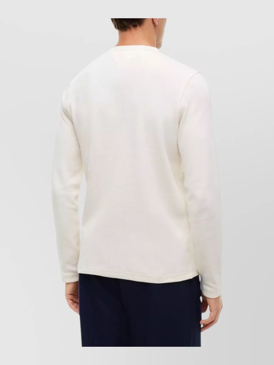Tommy Hilfiger Waffle-Knit Slim-Fit Long-Sleeve Henley T-Shirt
