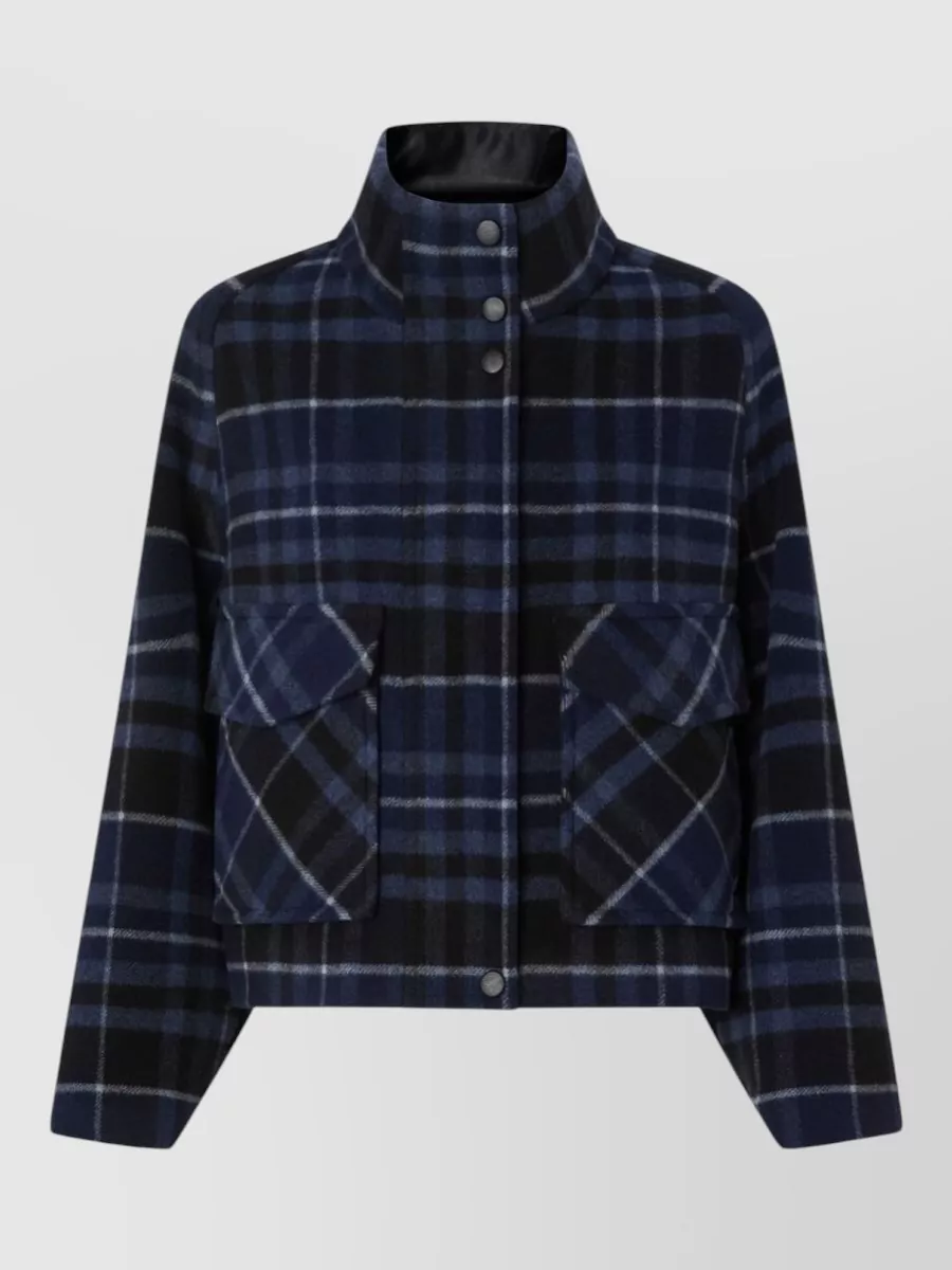 Pinko checked wool caban jacket