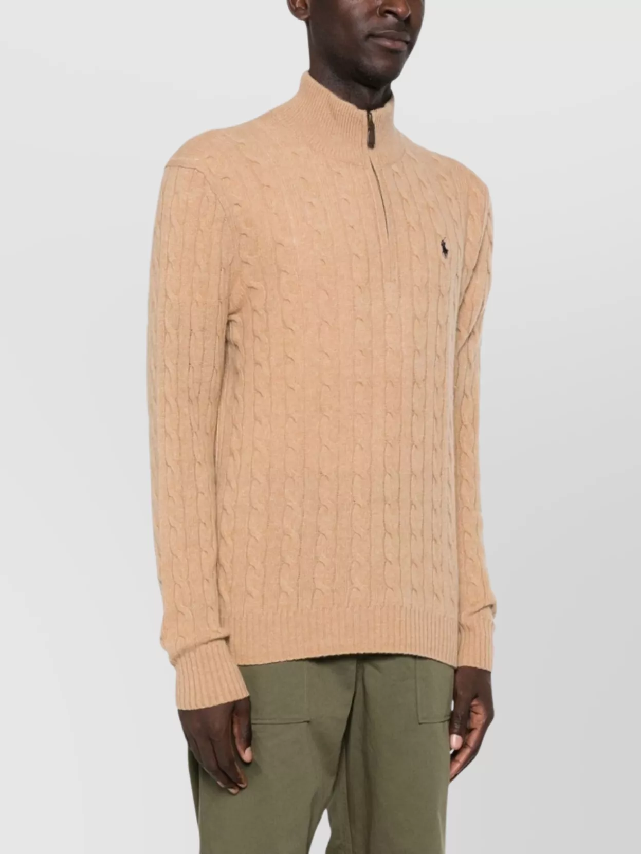Polo Ralph Lauren Half-Zip Sweater With Cable Knit Design