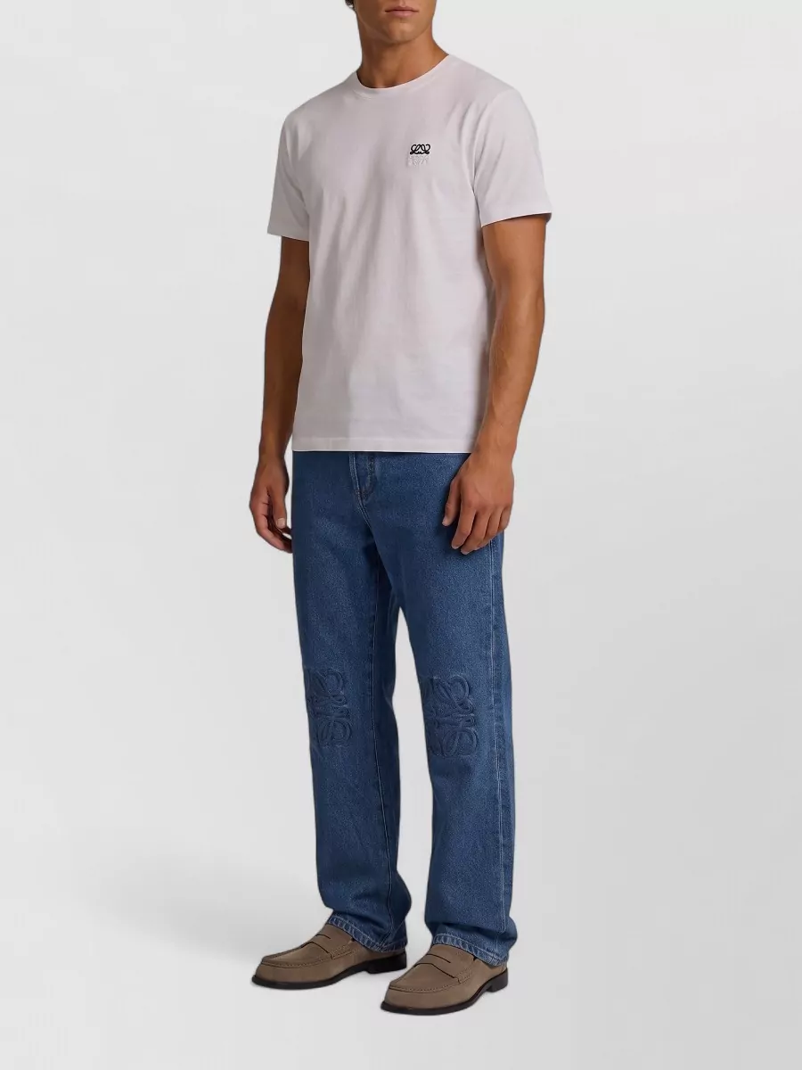 Loewe cotton logo embroidered short sleeve t-shirt