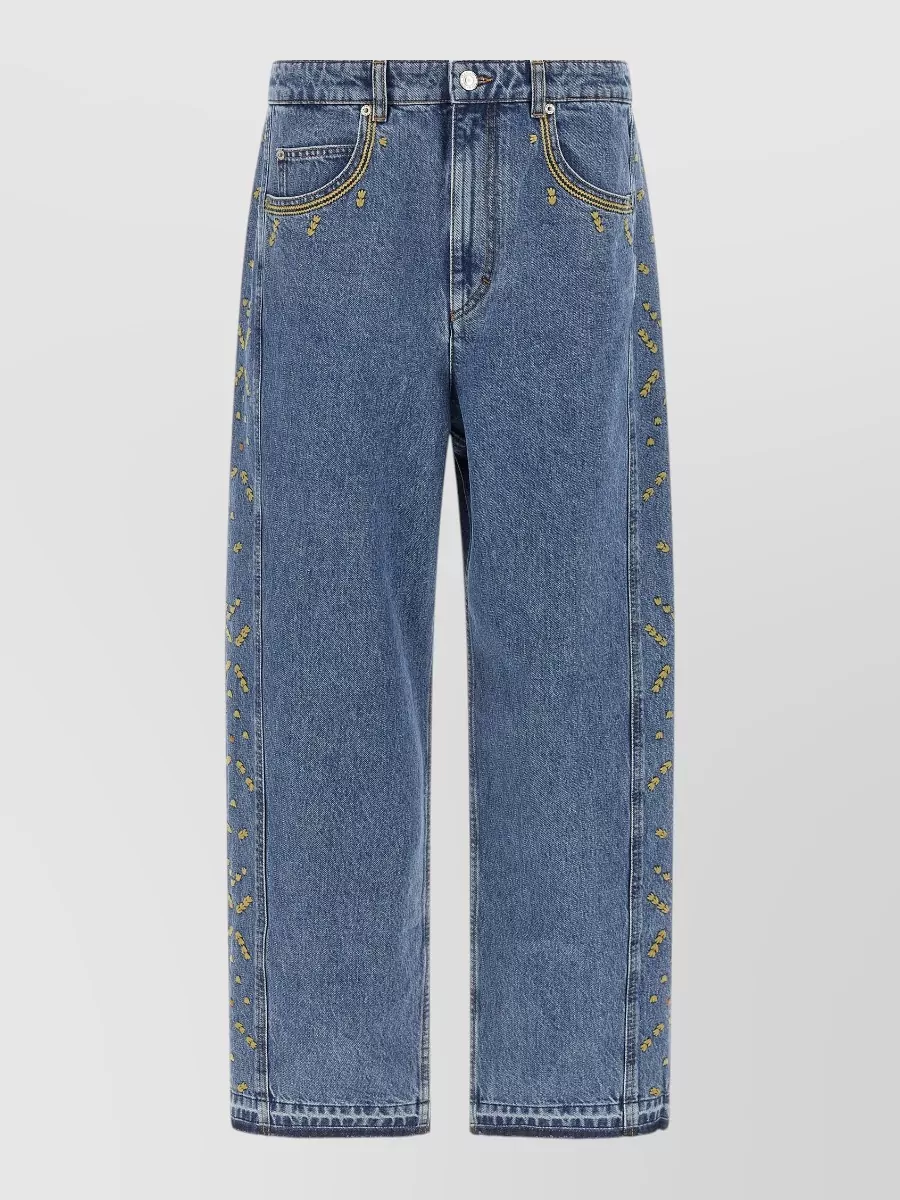 Isabel Marant embroidered barrel-leg denim jeans