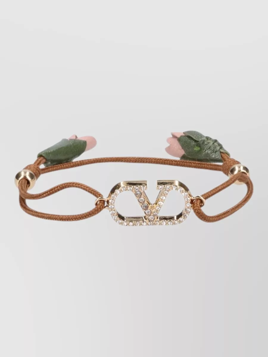 Valentino Garavani rhinestone flower chain bracelet