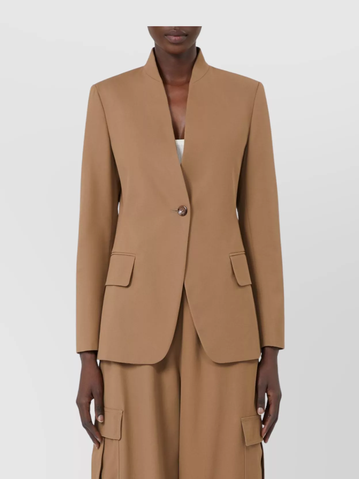 Max Mara Tailored Suit With Flap Pockets And Notched Lapel