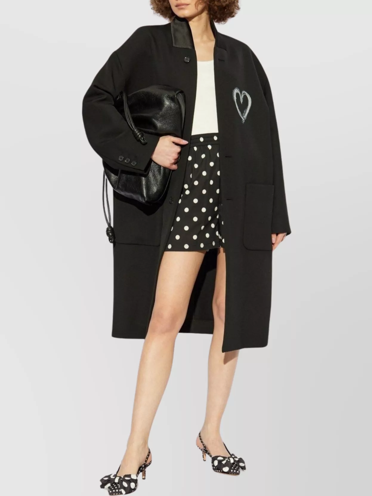 Moschino Dotted Shorts With Elastic Waistband And Button Detailing