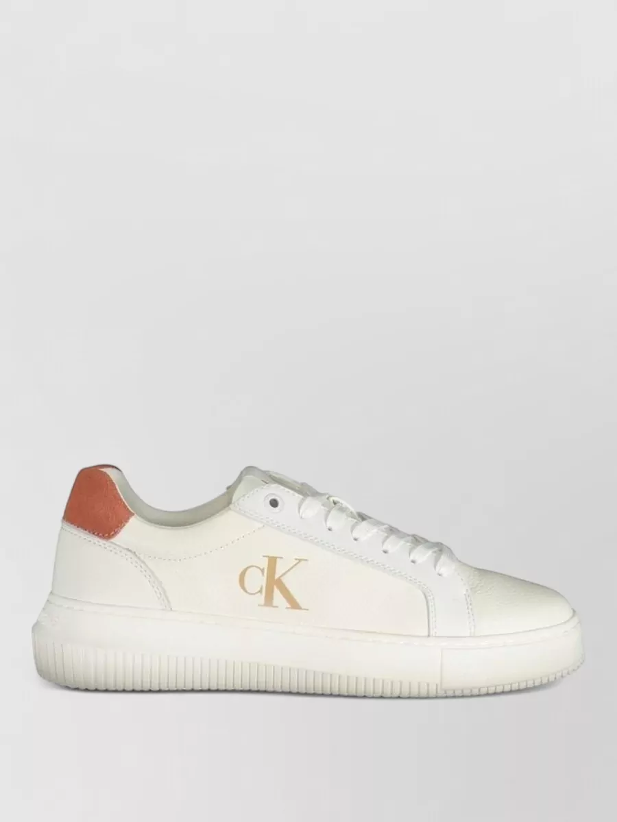 Calvin Klein Leather Platform Lace-Up Sneakers