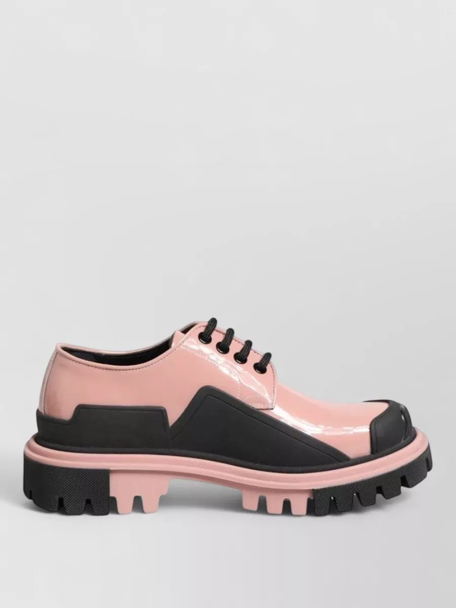 Dolce&Gabbana Patent Leather Lace-Up Oxford Shoes