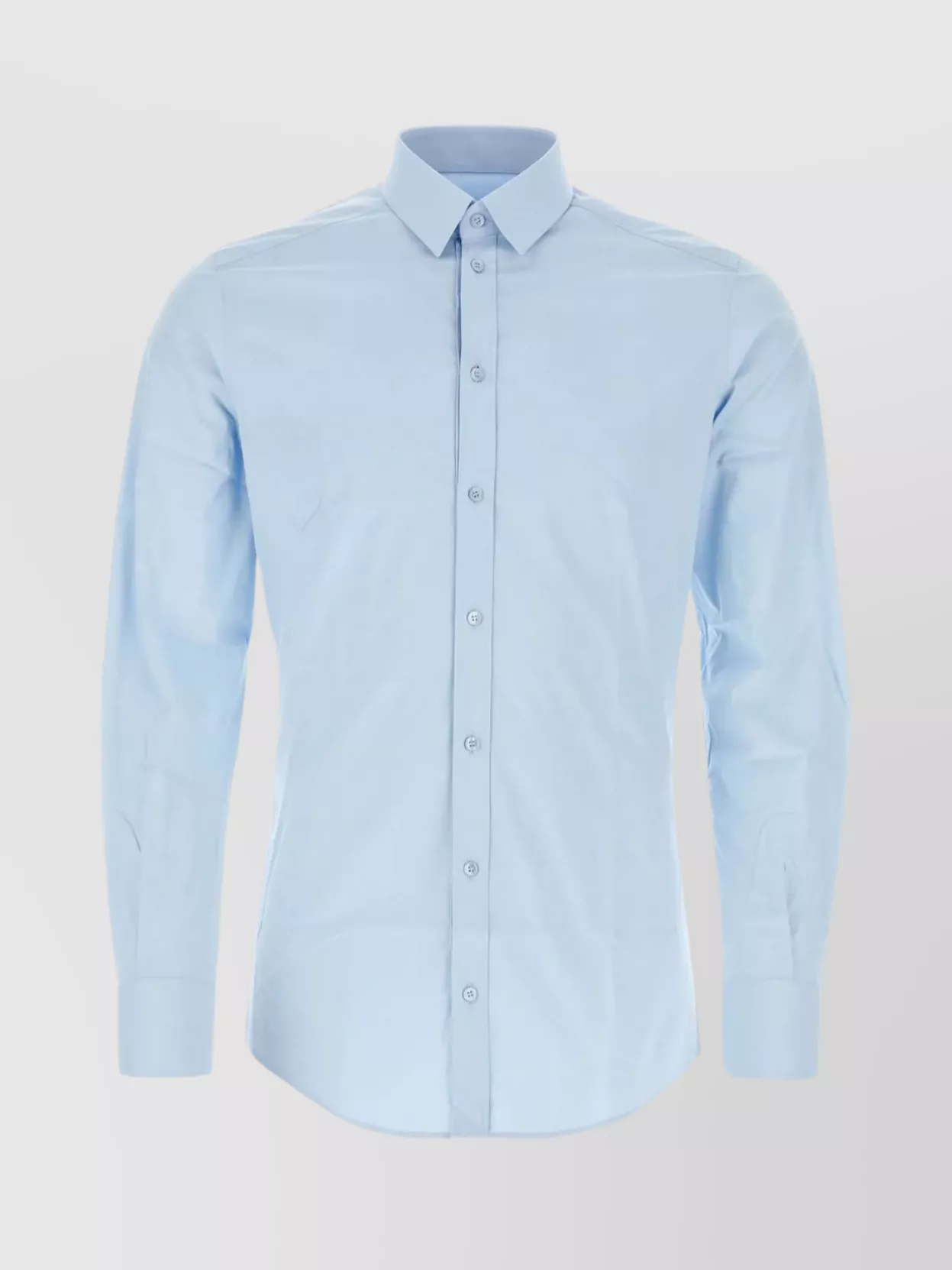 Shop Dolce & Gabbana Long-sleeved Stretch Cotton Shirt In Pastel