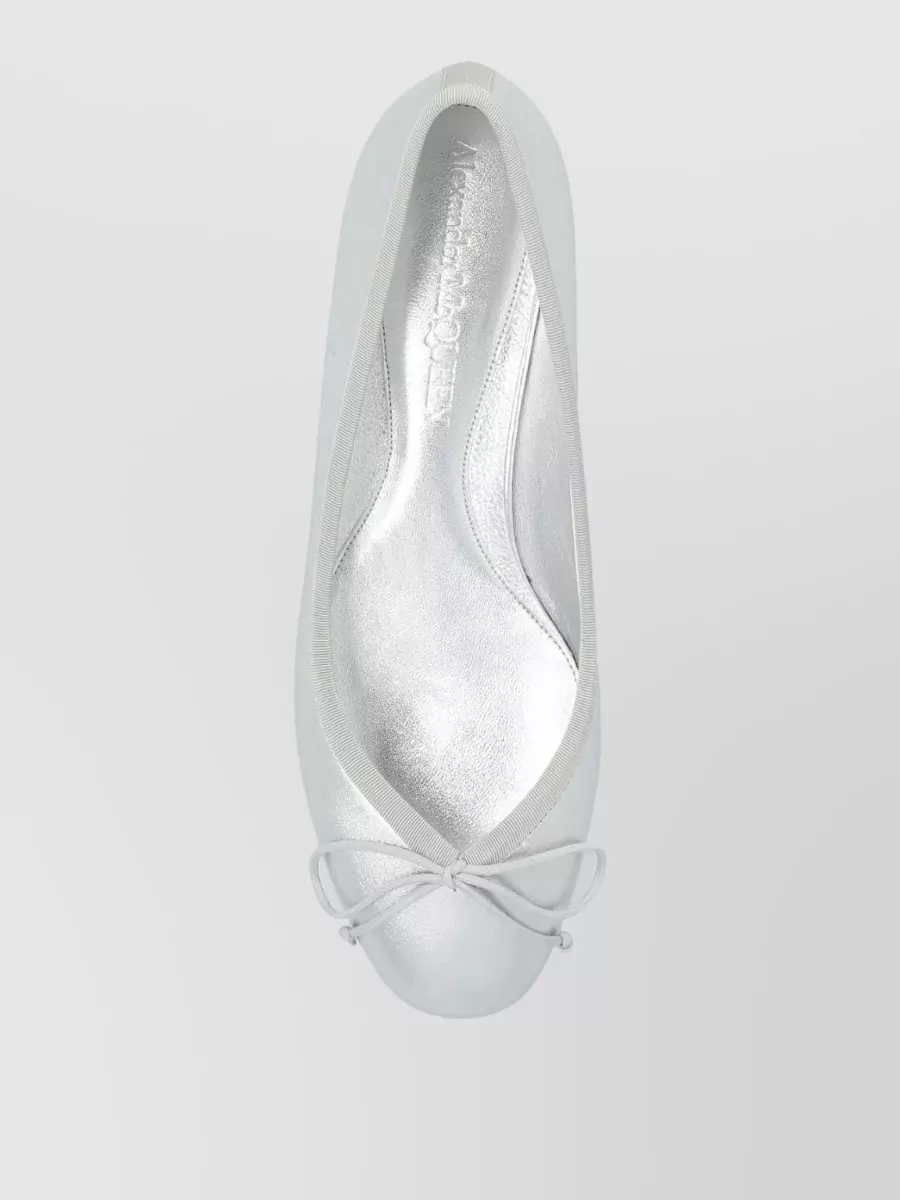 Alexander Mcqueen Ballet Flats Round Toe Ribbon Bow Heel