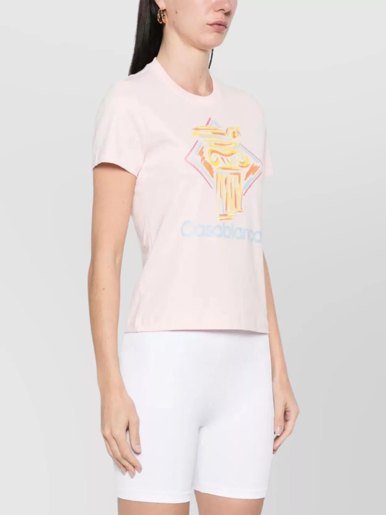 Casablanca Fitted T-Shirt With Diamond Column Print