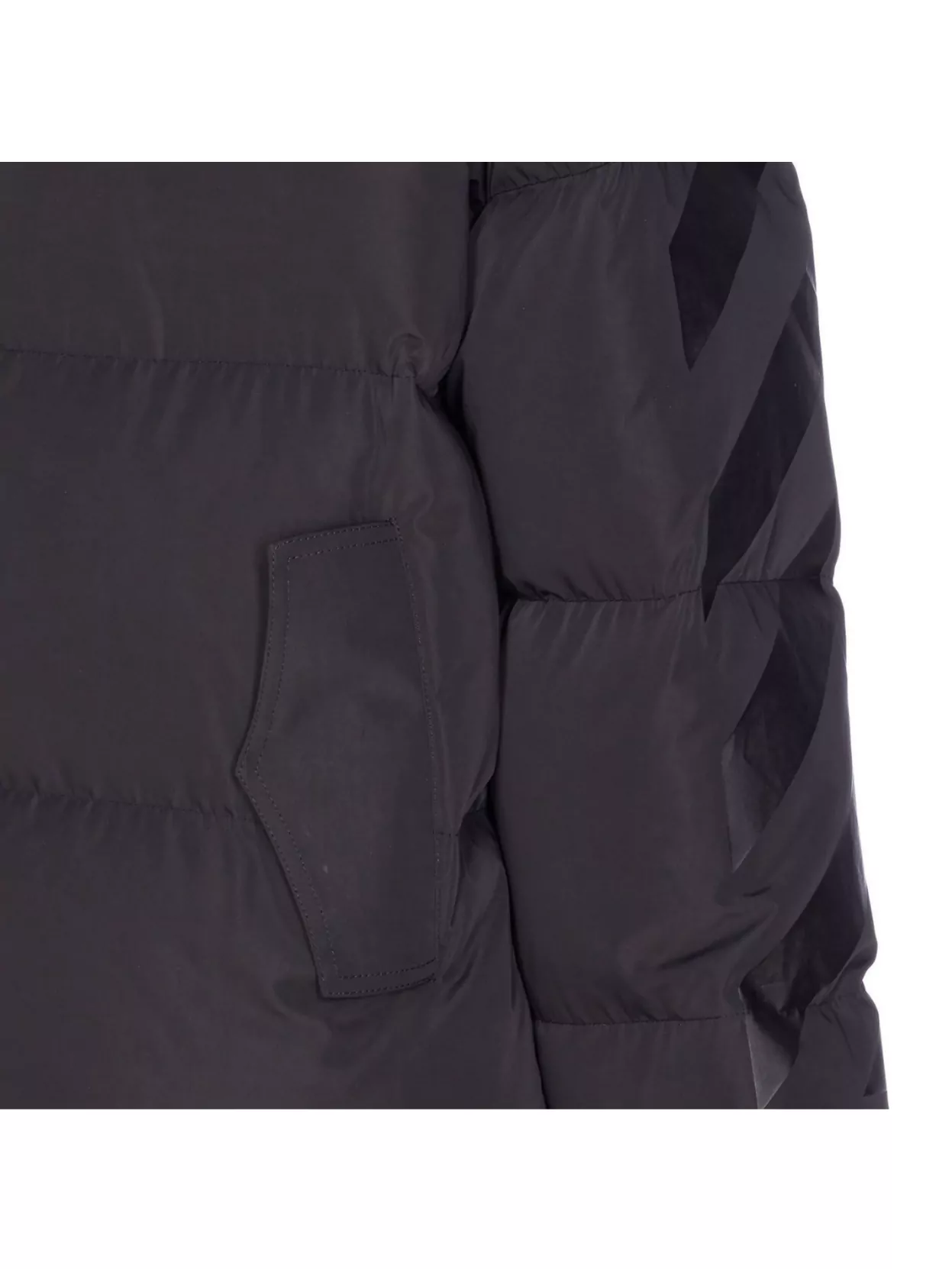 Off-White Hooded Padded Quilted Jacket Pockets
