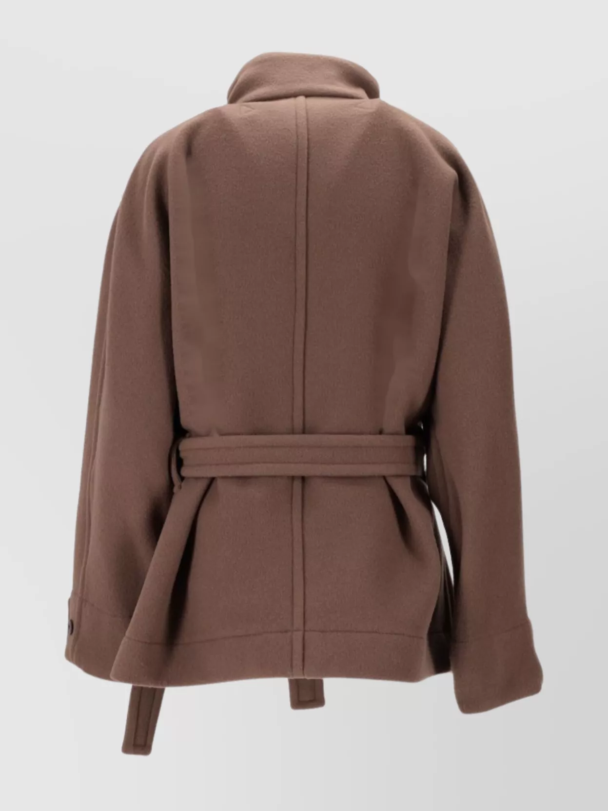 Lemaire Stylish Short Coat High Collar In Brown
