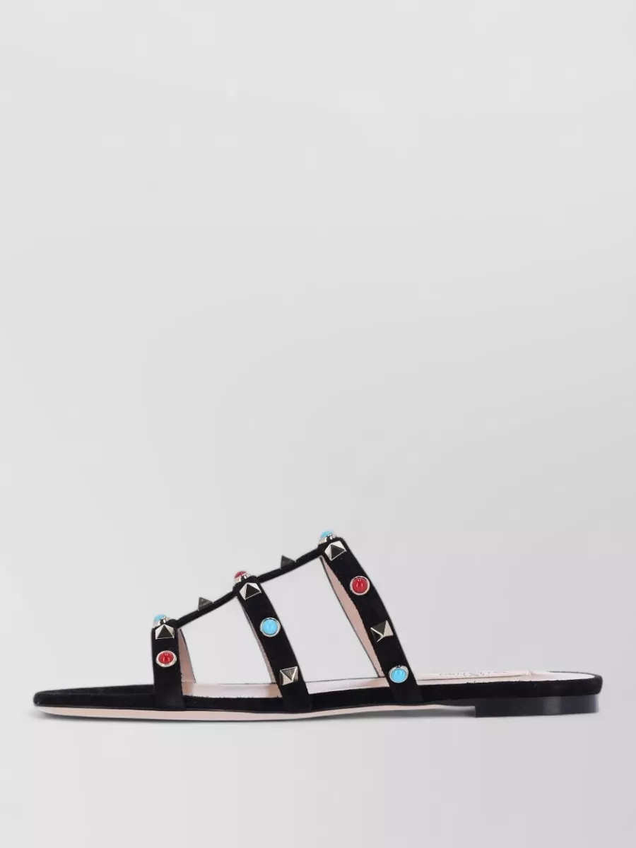 Valentino Garavani Sandals Flat Sole Multistrap Open Toe