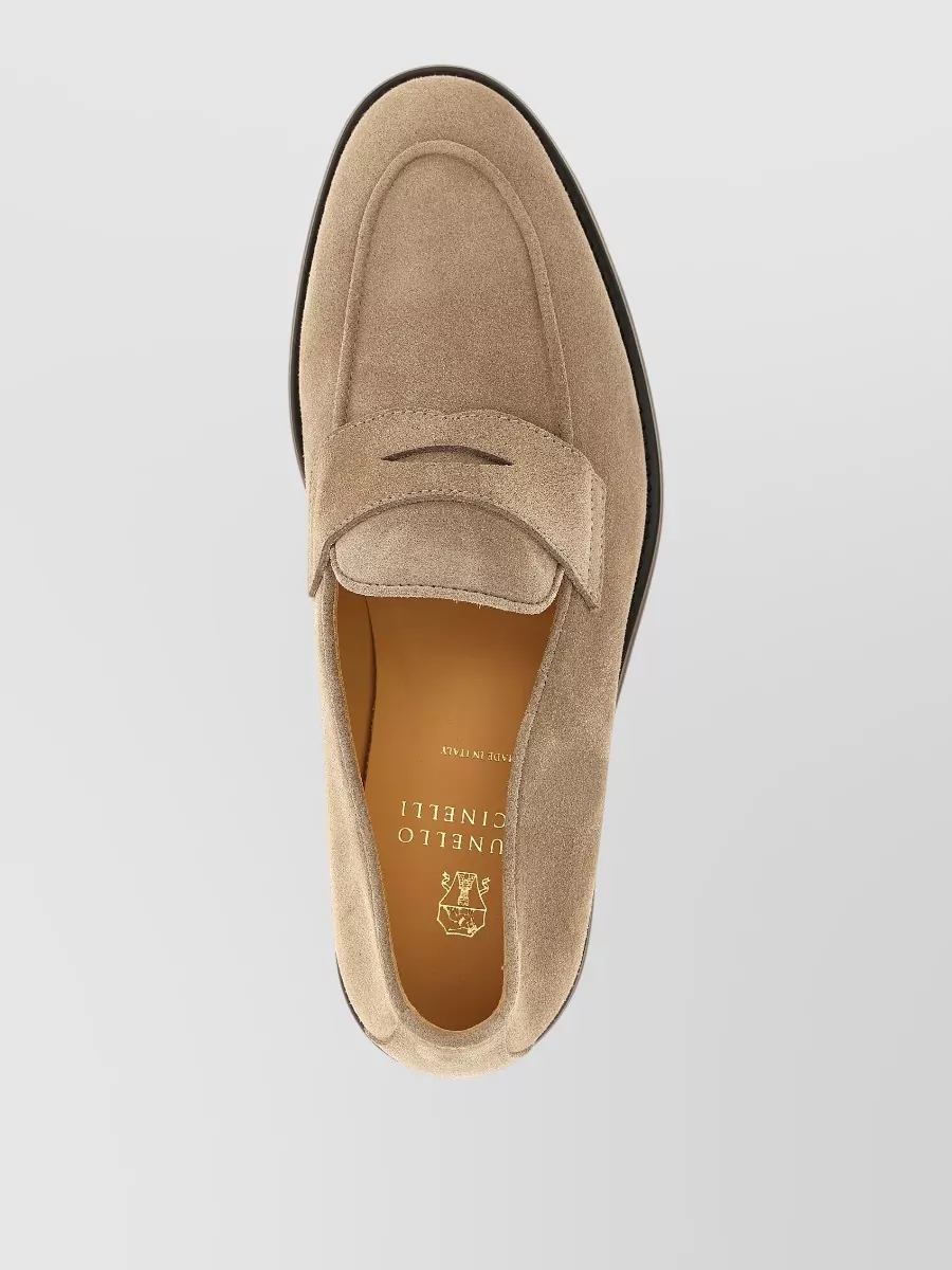 Brunello Cucinelli Suede Penny Loafers