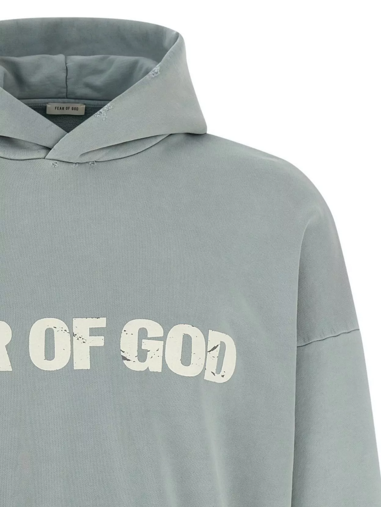 Fear Of God Cozy Hoodie With Printed Design Ribbed Cuffs Hem